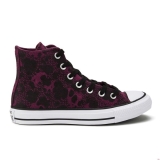 V34p7839 - Converse Women's Chuck Taylor All Star Animal Material Hi-Top Trainers Deep Bordeaux/Black/White - Women - Shoes